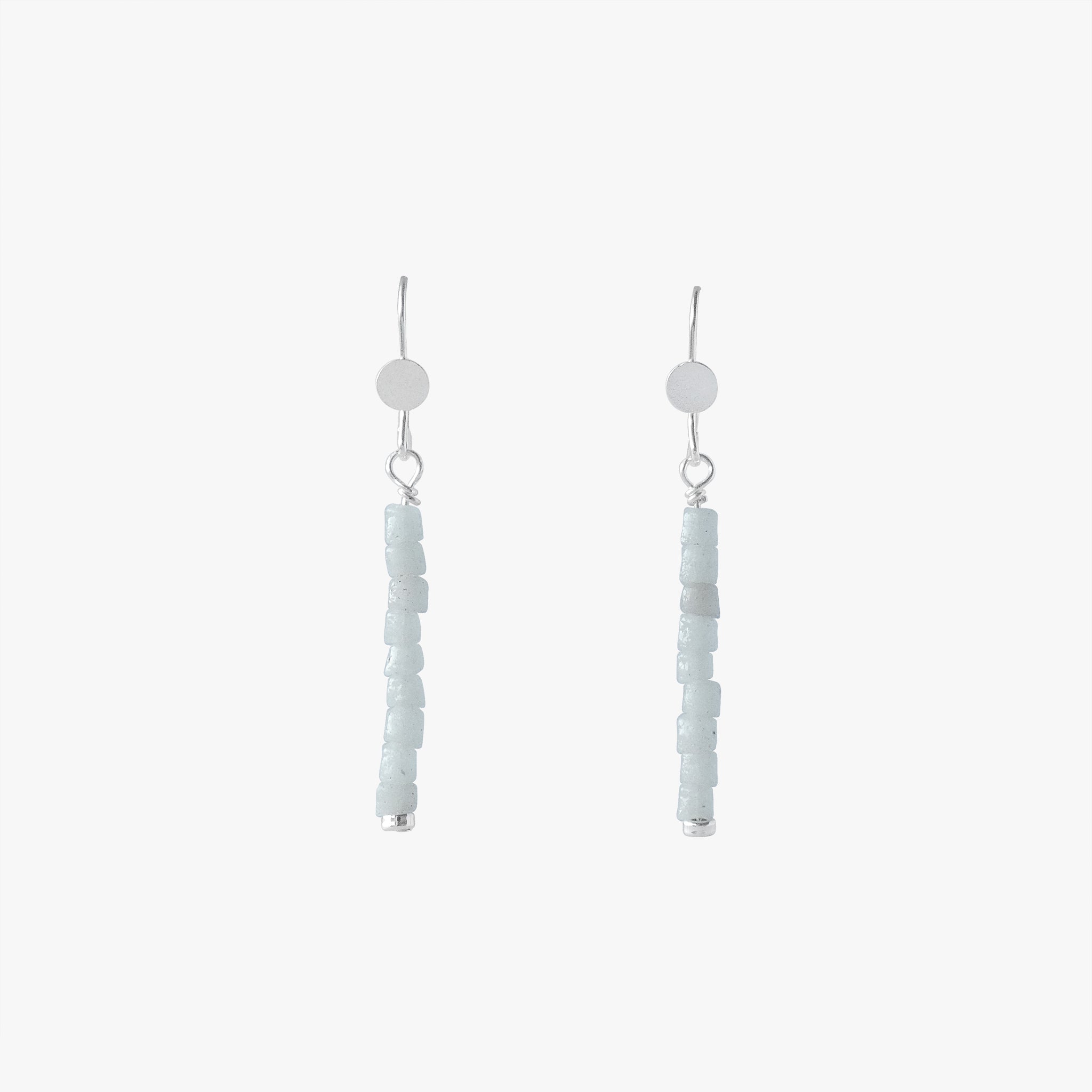 abaa O, ivory, recycled sterling silver, drop earrings