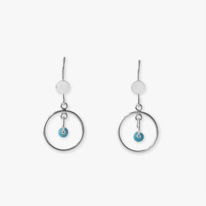 ntontan, ese blue, sterling silver drop earrings