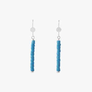 abaa O, blue, recycled sterling silver drop earrings  