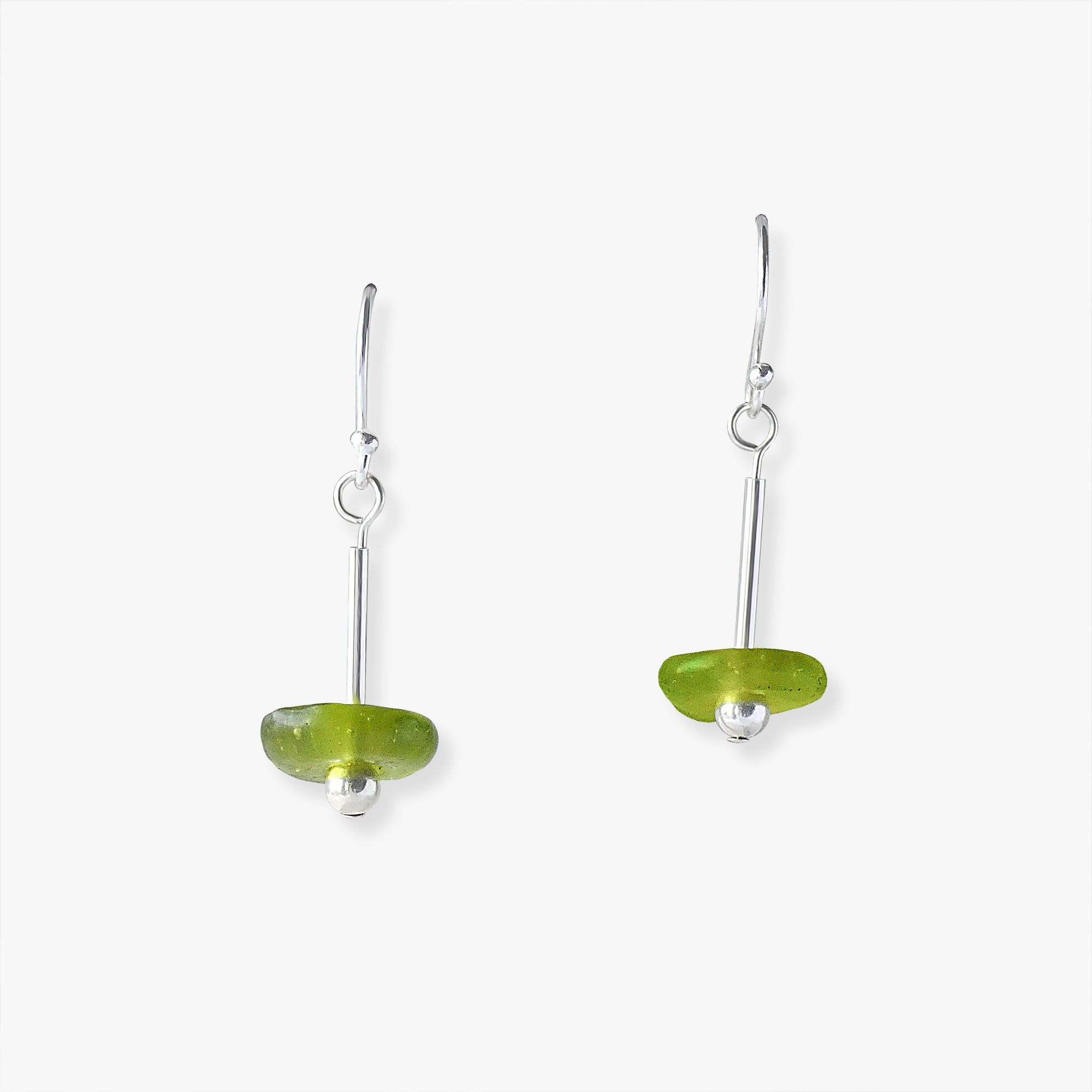mmi3nsa sterling silver drop earrings with small lime green glass beads.png