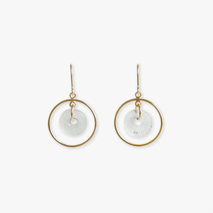 ntontan no.11, gold double loop drop earrings